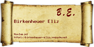 Birkenheuer Eliz névjegykártya